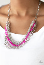 Load image into Gallery viewer, Color Bomb - Paparazzi - Pink and Silver Chain Necklace