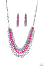 Load image into Gallery viewer, Color Bomb - Paparazzi - Pink and Silver Chain Necklace