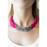 Load image into Gallery viewer, PAPARAZZI BRAZILIAN BRILLIANCE - PINK AND SILVER SEED BEAD NECKLACE
